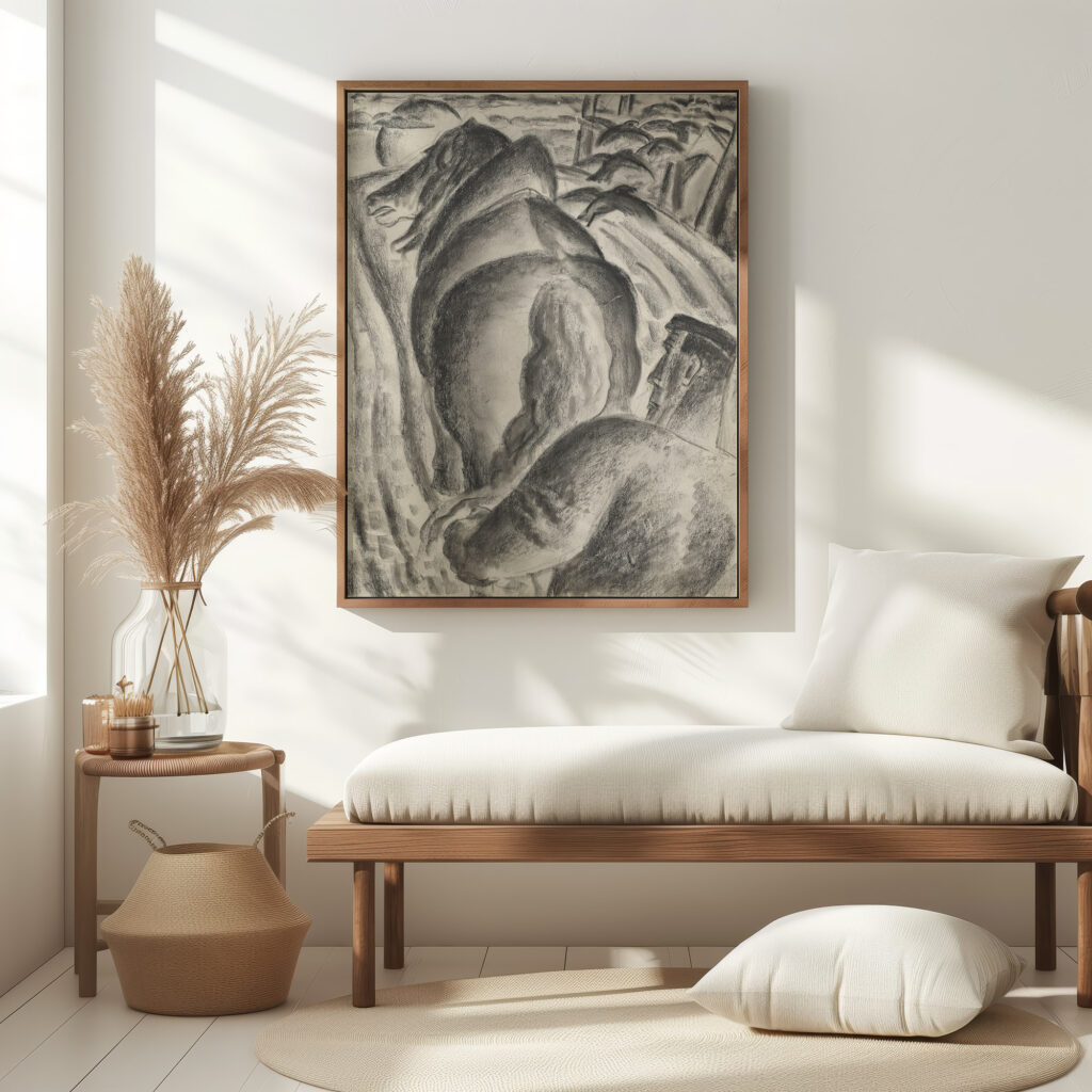 Boer met ploeg en trekpaard 1927 Leo Gestel 5 mockup