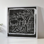 Boer rustend onder een boom in een weiland met koeien 1891 Leo Gestel 5 mockup