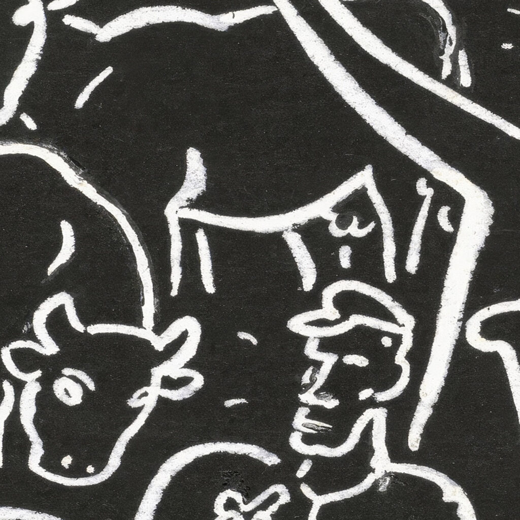 Boer rustend onder een boom in een weiland met koeien 1891 Leo Gestel 8 mockup