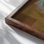 Bol et pomme 1923 Juan Gris close up dark wood mockup