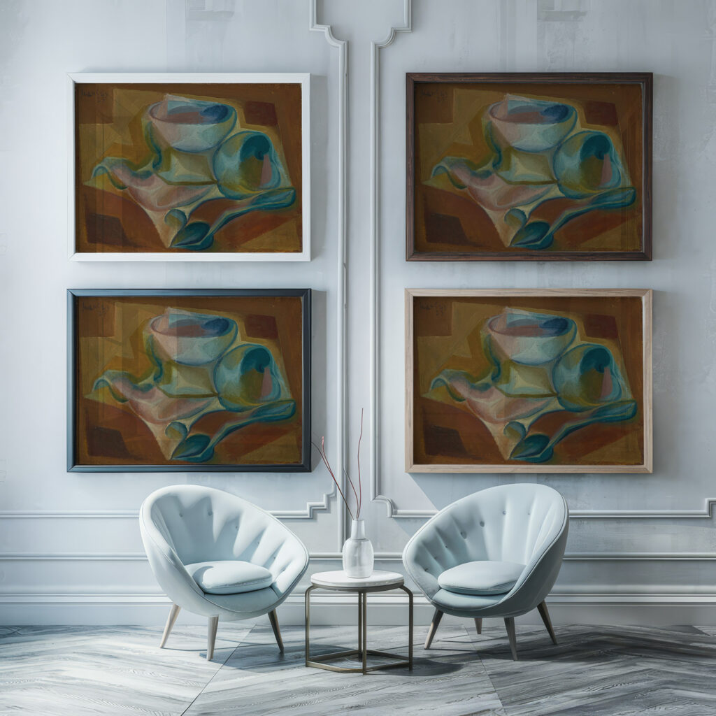 Bol et pomme 1923 Juan Gris framed posters mockup