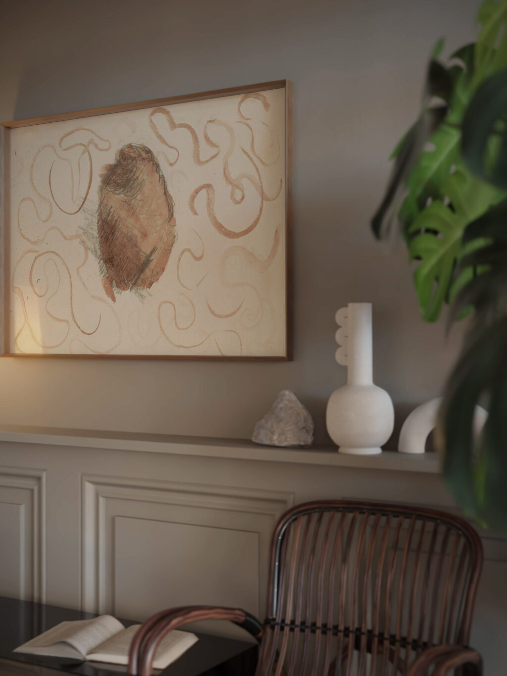 Bol omgeven door krullende lijnen 1892 Julie de Graag video mockup