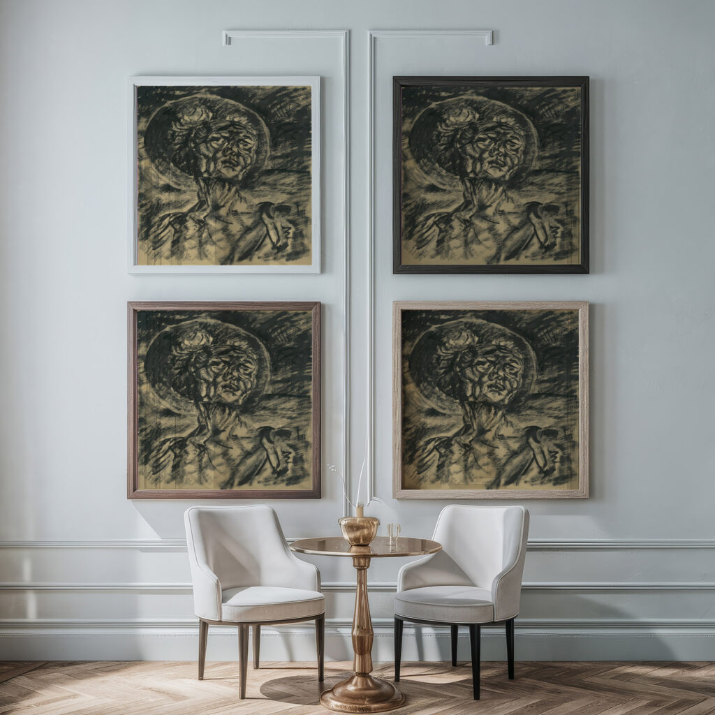 Bolest 1924–1927 Konstantin Bauer framed posters mockup