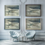 Bomber Lair 1940 Paul Nash framed posters mockup