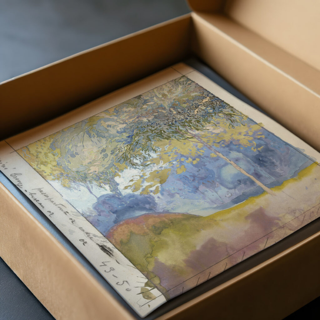 Boomrijk landschap 1878 Georges de Feure video mockup