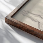 Bottles and Bowl 1911 Juan Gris close up dark wood mockup