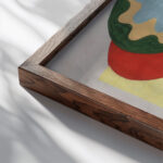 Bouquet de fleurs 1930 Georges Valmier close up dark wood mockup