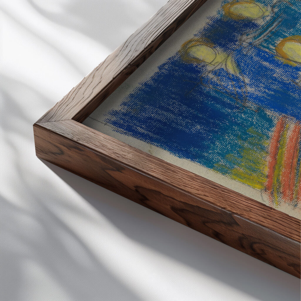 Brautliches Paar August Babberger close up dark wood mockup