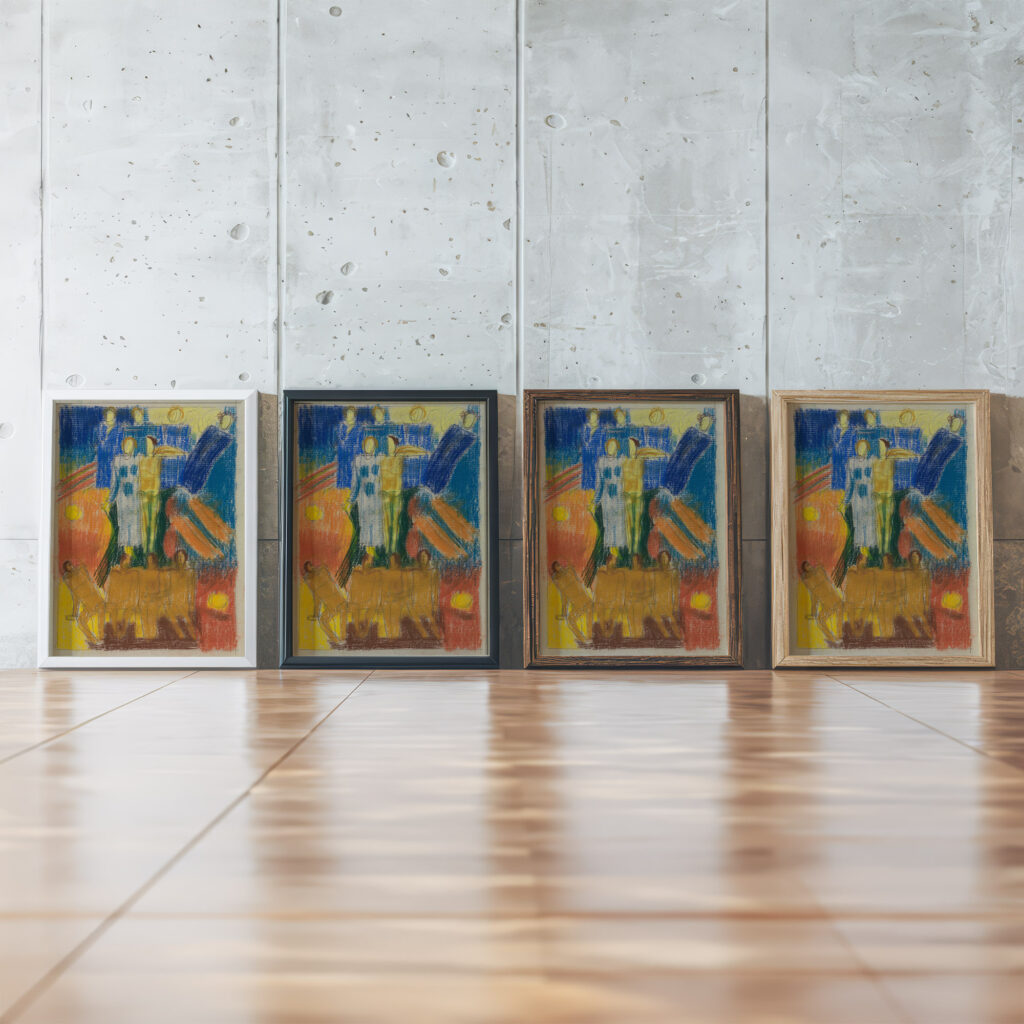 Brautliches Paar August Babberger framed posters mockup