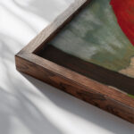 Breton Women with Seaweed 1892 Emile Bernard close up dark wood mockup