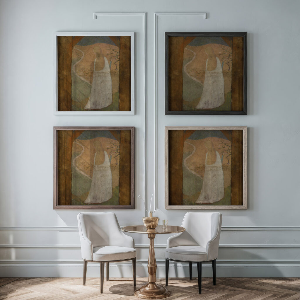 Bretonnes Dapres Paul Gauguin Ker Xavier Roussel framed posters mockup