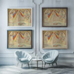 Bride Bride among Bridesmaids 1938 Mikulas Galanda framed posters mockup