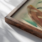 Broken pottery 1939 Frances Hodgkins close up dark wood mockup