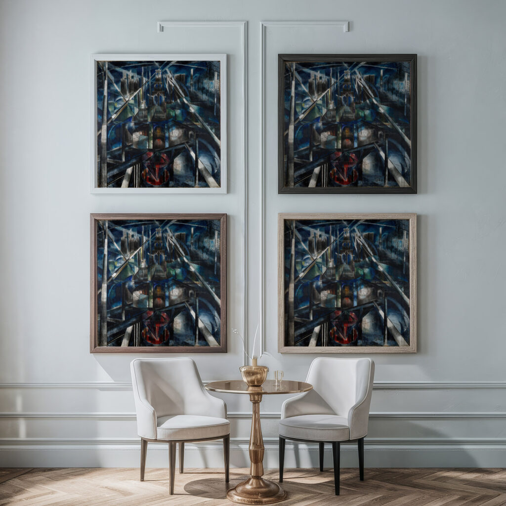 Brooklyn Bridge 1919–20 Joseph Stella framed posters mockup