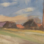 Brown Village View from the Fields 1931 Zolo Palugyay 8 mockup
