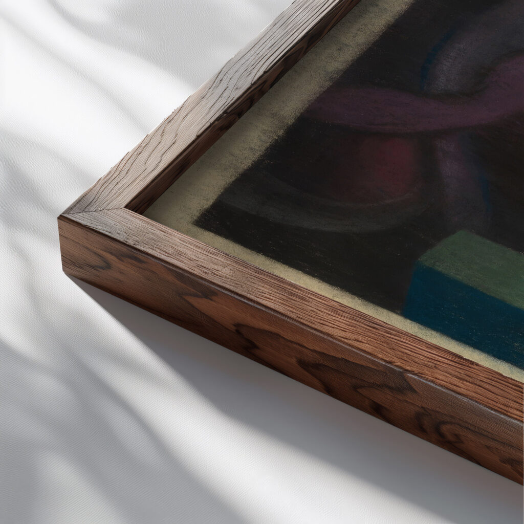Buhnenbild around 1940 Karl Wiener close up dark wood mockup