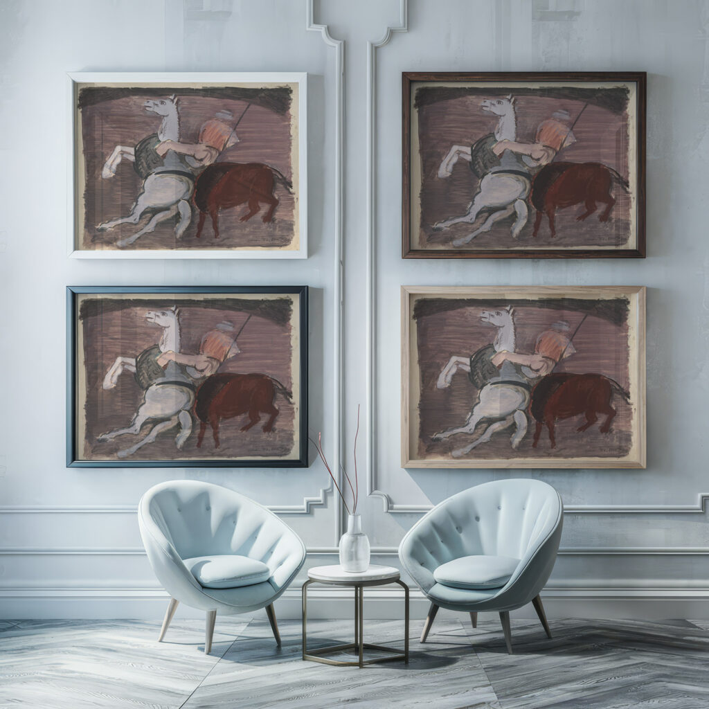 Bull Fight 1937 Cyprian Majernik framed posters mockup