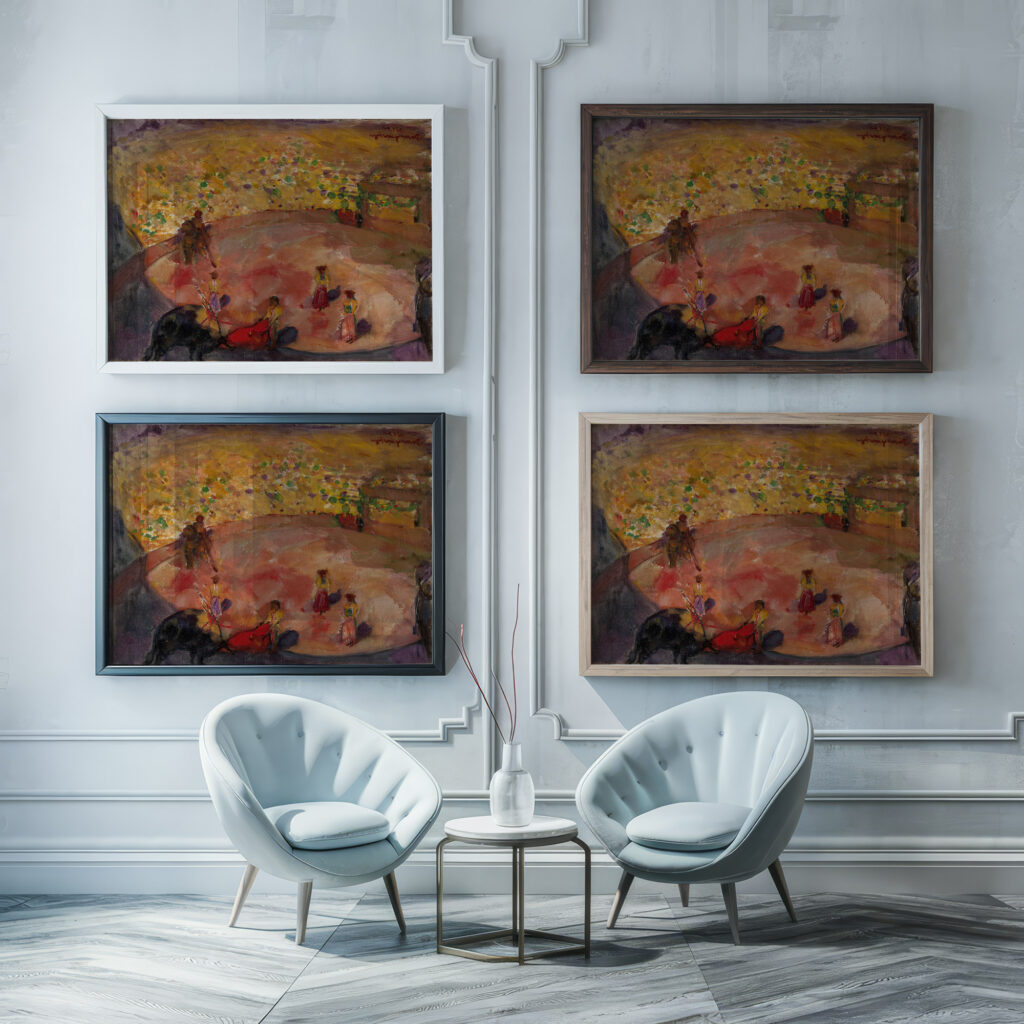 Bullfight 1912 Boris Anisfeld framed posters mockup