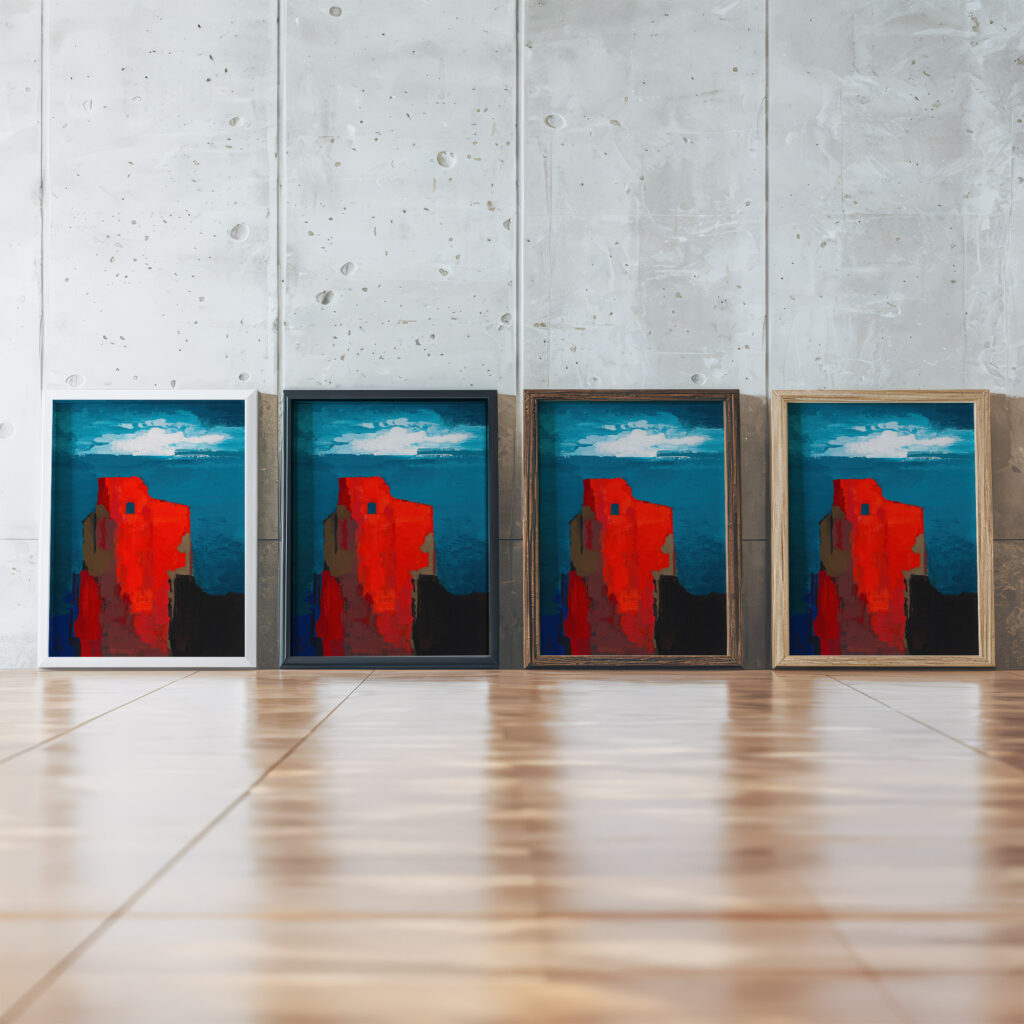 Burgruine around 1943 Karl Wiener framed posters mockup