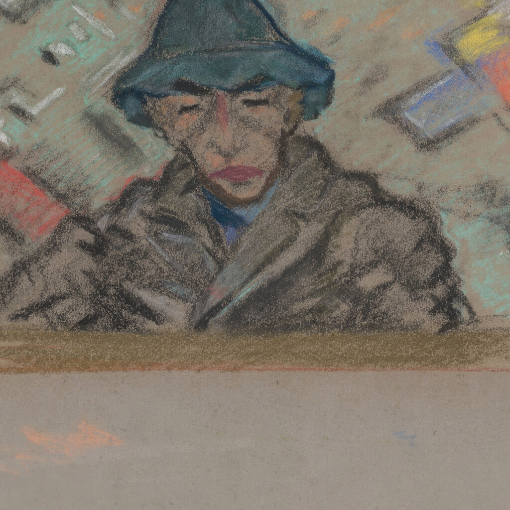 Bust of a Man in a Hat with Decorative Background 1937 Arnold Peter Weisz Kubincan 8 mockup