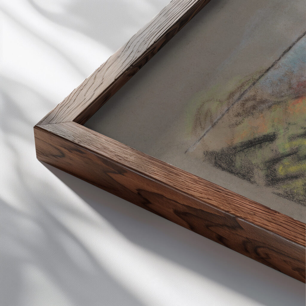 Bust of a Man in a Hat with Decorative Background 1937 Arnold Peter Weisz Kubincan close up dark wood mockup