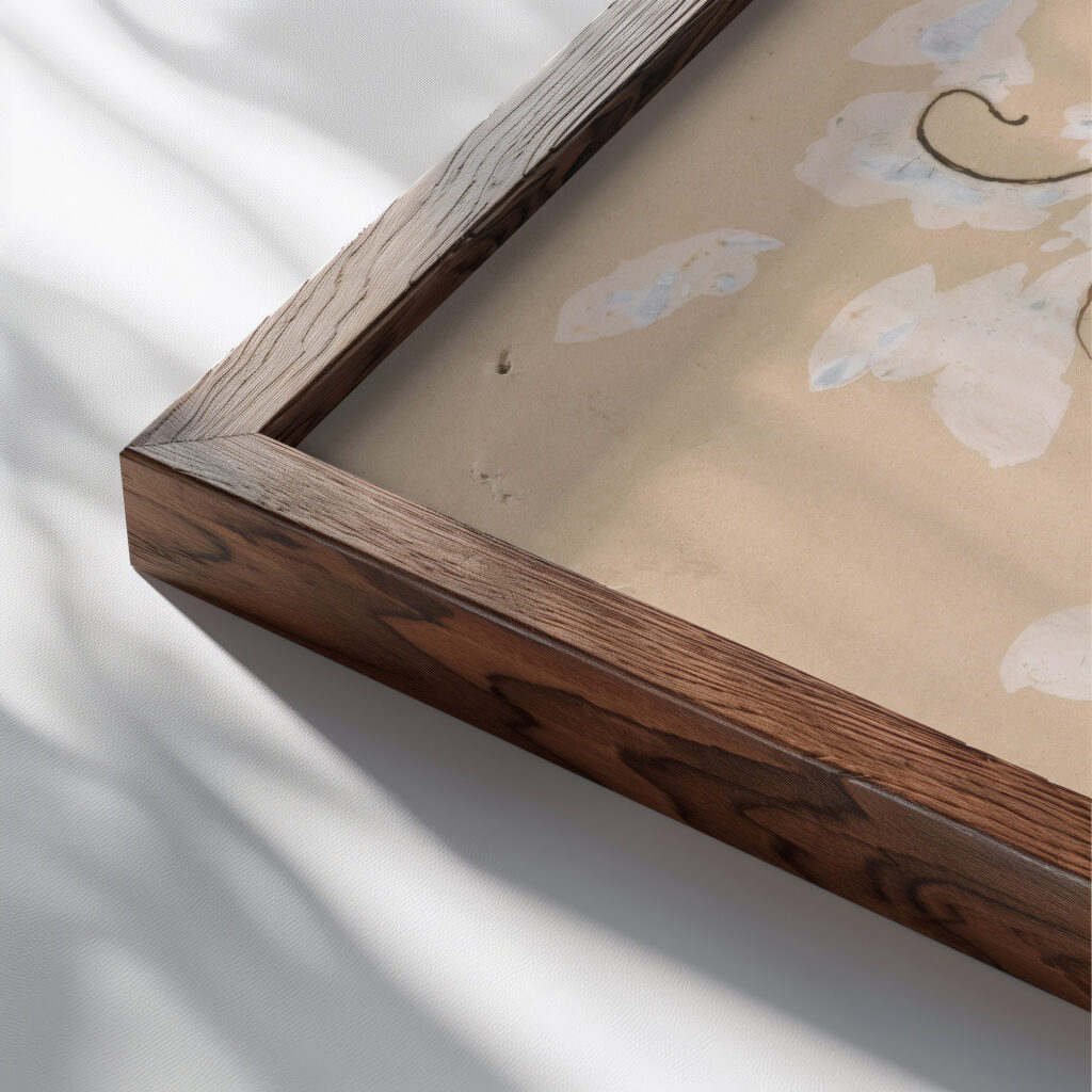 Butterfly 1899 James Abbott McNeill Whistler close up dark wood mockup