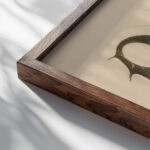 Butterfly Koloman Moser close up dark wood mockup