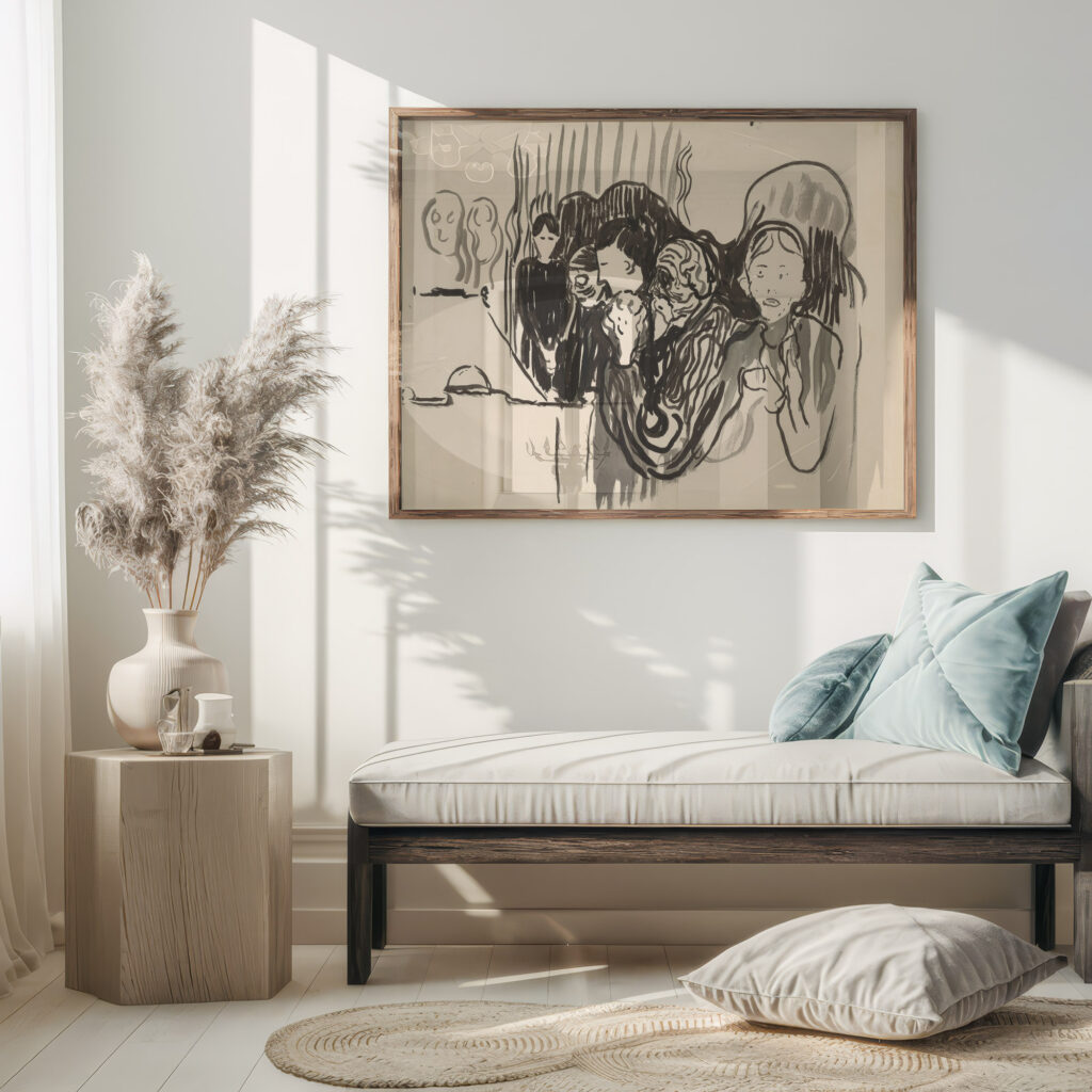 By the Deathbed. Fever 1896 Edvard Munch 5 mockup