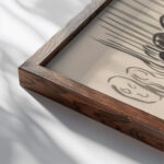 By the Deathbed. Fever 1896 Edvard Munch close up dark wood mockup