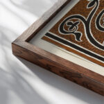 Byzantine Ornament ca 1900 Elizabeth A. Nedwill close up dark wood mockup