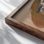 Cabaret Singer Jules Schmalzigaug close up dark wood mockup