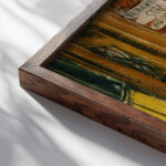 Cafe Terrace with Posters 1927 Saeki Yuzo close up dark wood mockup