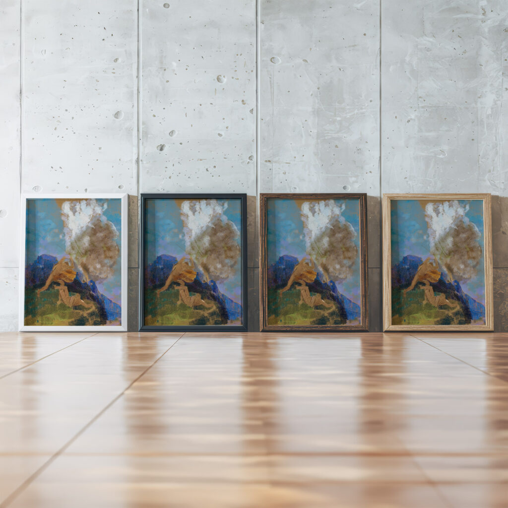 Cain et Abel Odilon Redon framed posters mockup