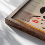 Calligraphic Interior ca. 1915 Henry Lyman Sayen close up dark wood mockup