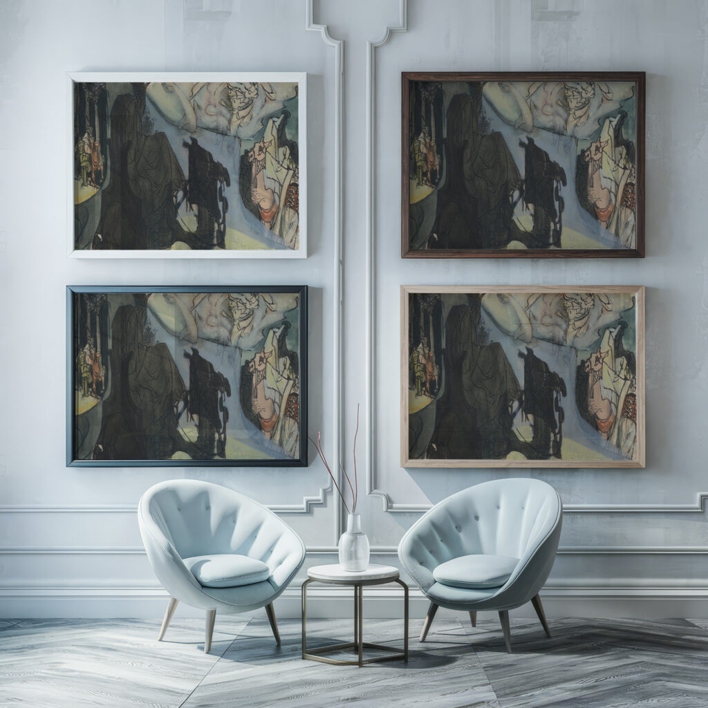 Camel Train Jan Novak framed posters mockup