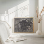 Camelia zwart rondom een doolhofachtig patroon 1920 Samuel Jessurun de Mesquita 4 mockup