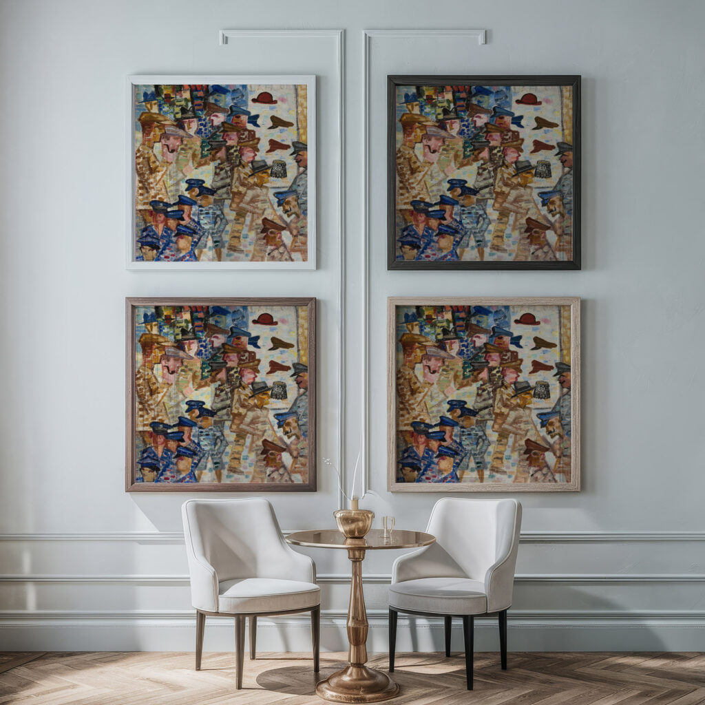 Caps 1936 Stanislaw Osostowicz framed posters mockup