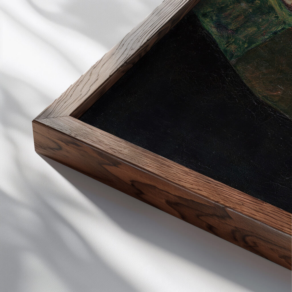 Cardinal and Nun Caress 1912 Egon Schiele close up dark wood mockup