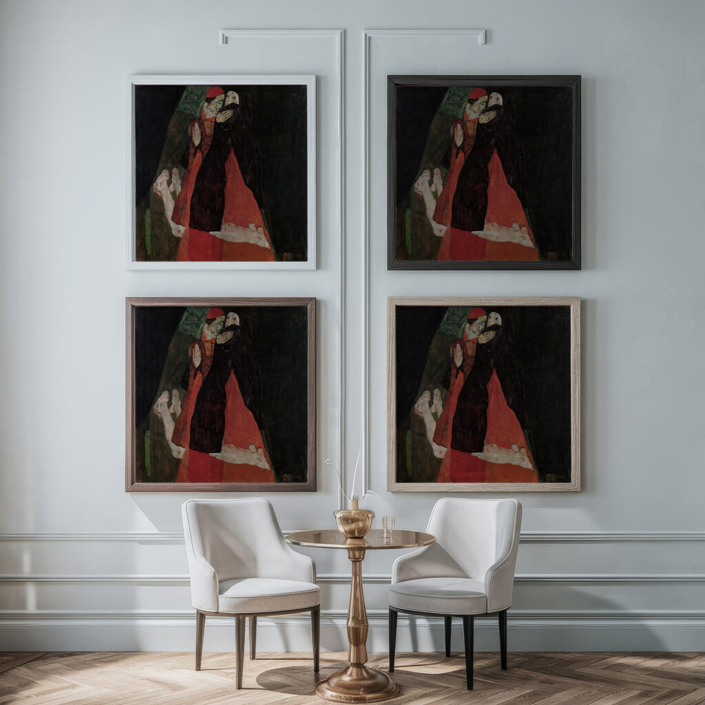 Cardinal and Nun Caress 1912 Egon Schiele framed posters mockup