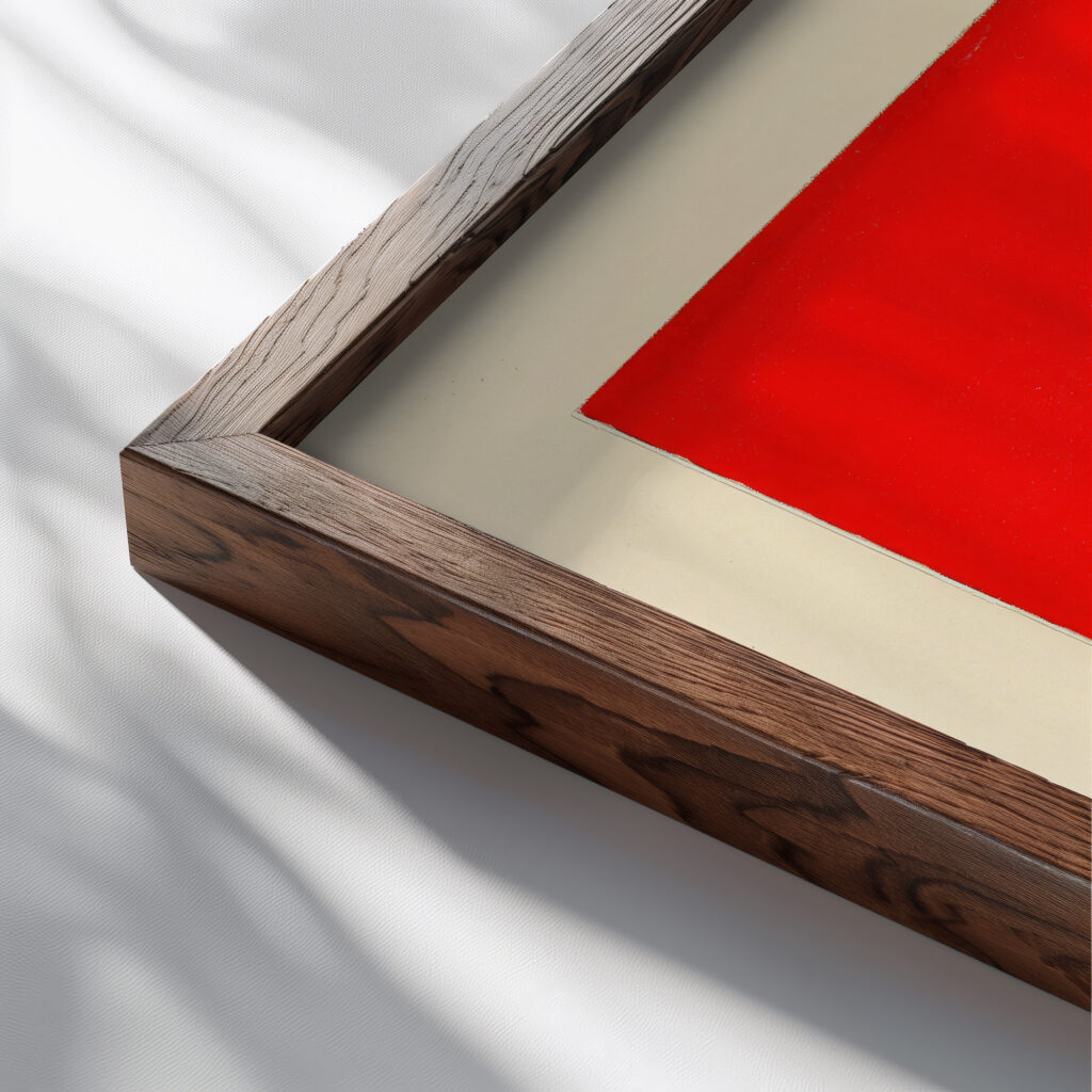 Carmine Wash ca 1900 Elizabeth A. Nedwill close up dark wood mockup