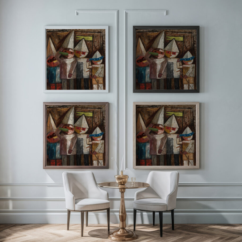 Carnival of children with a flag 1930 Tadeusz Makowski framed posters mockup