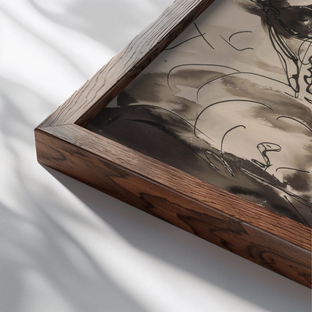 Carousel 1930 Alfred Ost close up dark wood mockup