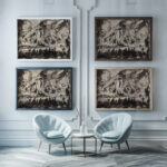 Carousel 1930 Alfred Ost framed posters mockup