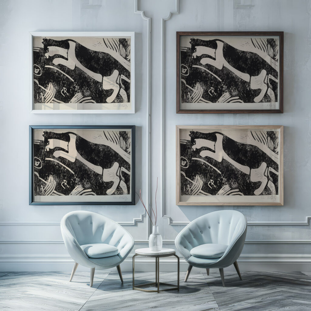 Cat and Mouse 1912 1913 Christian Rohlfs framed posters mockup