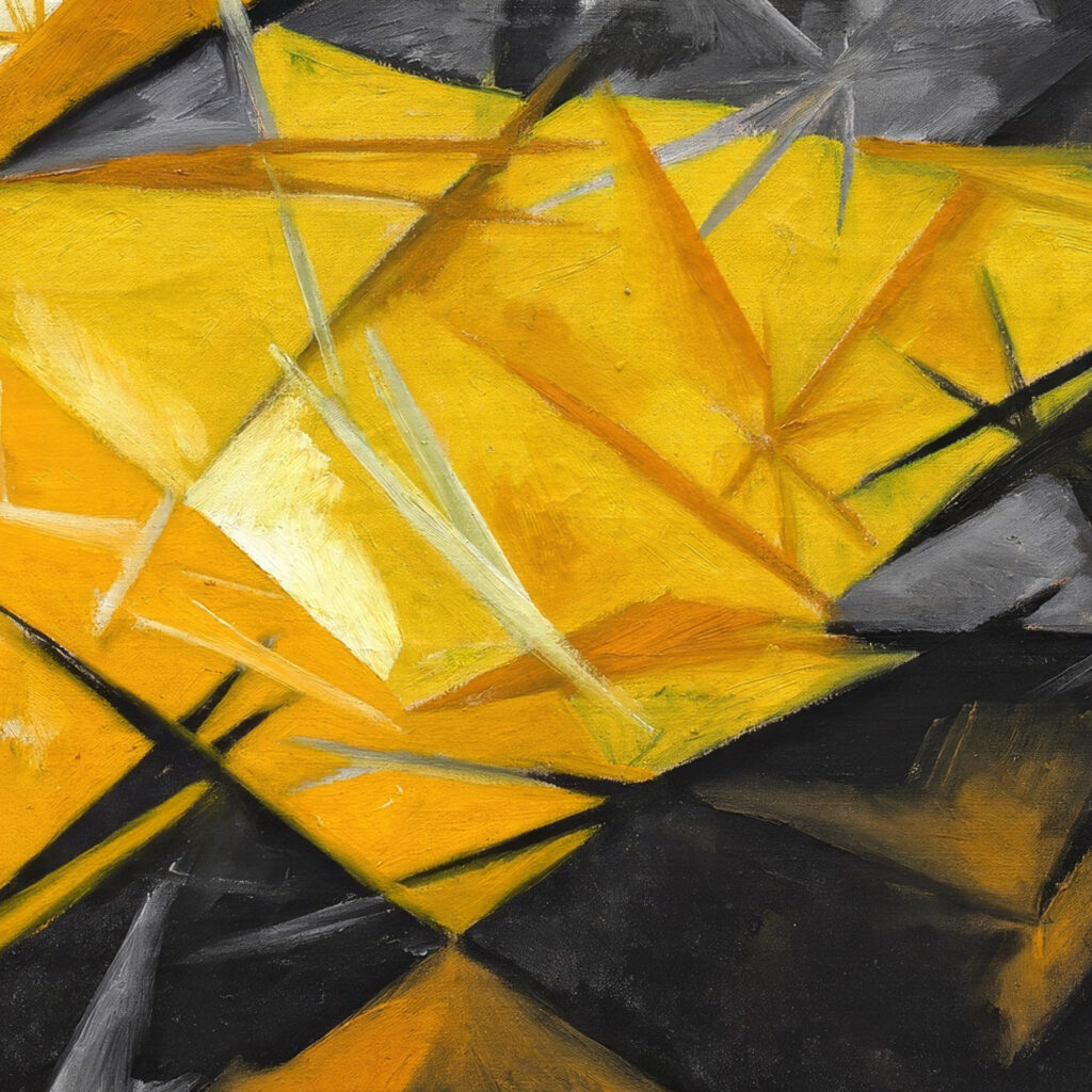 Cats rayist percep.tion in rose black and yellow 1913 Natalia Goncharova 8 mockup