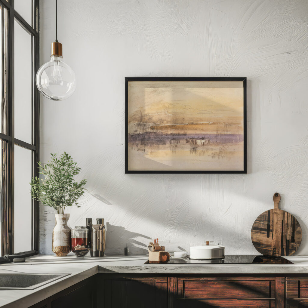 Cattle Watering at Sunset John Varley 6 mockup