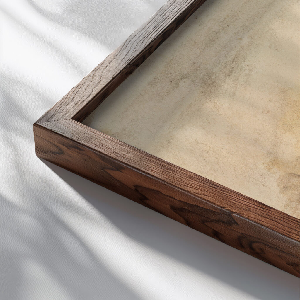 Cattle Watering at Sunset John Varley close up dark wood mockup