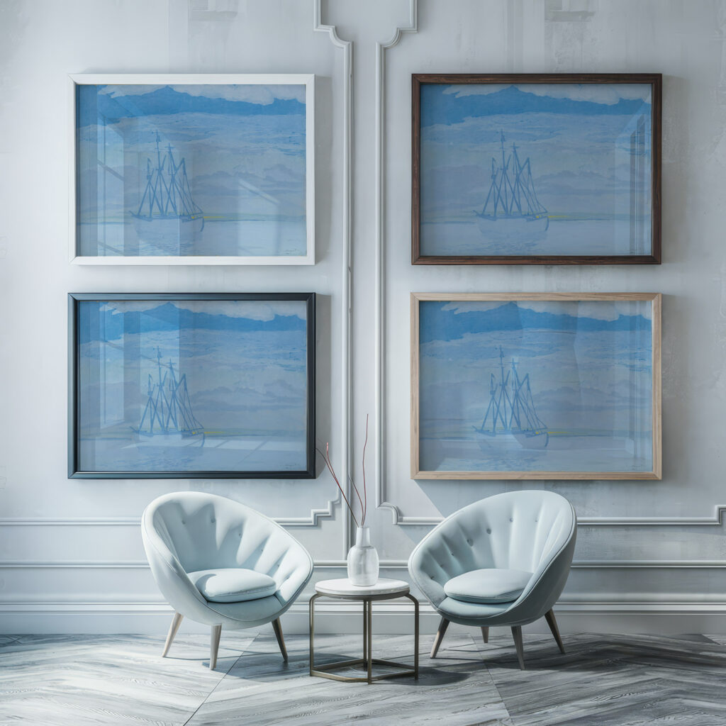 Chalutier sur la mer 1921 Leon Spilliaert framed posters mockup