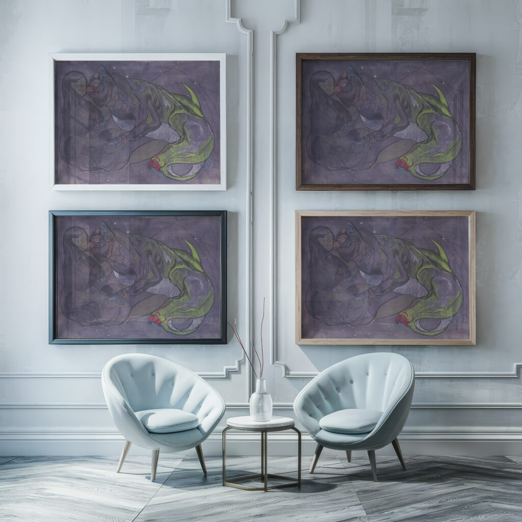 Chameleo from the series ‘Astronomical compositions 1918 Stanislaw Ignacy Witkiewicz framed posters mockup