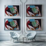 Checkerboard and Playing Cards 1915 Juan Gris framed posters mockup